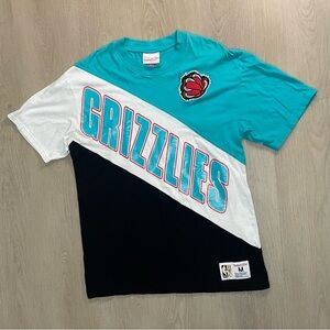 WORN Mitchell and Ness Memphis Grizzlies Harwood Classic Tee Teal/White/Black